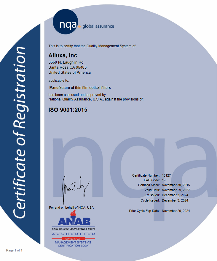 ISO 9001:2015 Certificate
